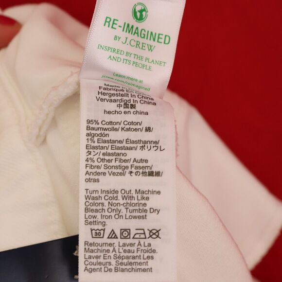 J.CREW Curvy Essential Straight Petite 26P High Rise White Jeans Denim NWT B69 - Picture 6 of 6